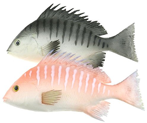 Gresorth 2 Pack Künstlich Schwarz & Rot Snapper Fälschung Fisch Hängend Dekoration Zuhause Party Weihnachten Anzeigen - 2 Stück