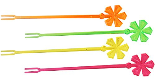 FACKELMANN Partypicker RioParty, 12 Mehrweg-Picker, 16 cm, farbiges exotisches Blatt-Design, für Fingerfood, Buffet, Snacks, Häppchen und kreatives Servieren am Tisch