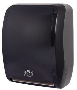 Blanc HYGIENIC Handtuchpapierspender Cosmos mit Sensor oder automatischer Papiernachfuhr – Handtuchrollenspender zur Wandmontage, Schwarz