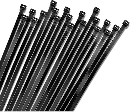 Bolt Dropper 11 Black Cable Ties, 1000 Pack, 50 lbs Tensile Strength - Heavy Duty Zip Ties, Self-Locking Premium Nylon Tie Wraps for Indoor and Outdoor Cable Management (Black)