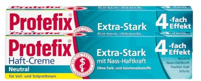 Protefix Haft-Creme Neutral für Voll- und Teilprothesen - 2 x 47 g | Extra-Stark mit Nass-Haftkraft