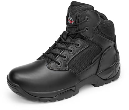 NORTIV 8 Herren Militärstiefel Einsatzstiefel mit Reißverschluss Taktische Boot Security Stiefel Kampfstiefel Springerstiefel Armee Outdoor Trekking Schuhe,Size 46,Schwarz,RESPONSE
