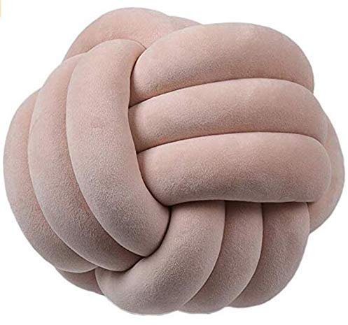 Nicole Knupfer Knot Kopfkissen Knotenkissen Plüsch Kissen Weiche Geknotetes Kissen Knoten Ball Kissen Dekor Bett Zimmer (Khaki,20cm Durchmesser)