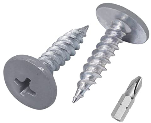 (50 Stück) Lackierte 4,2 x 19 mm Holzschrauben Selbstschneidende Metallschrauben Kreuzschlitz Modifizierter Traversenkopf Tellerkopf (50, Fenstergrau RAL 7040)