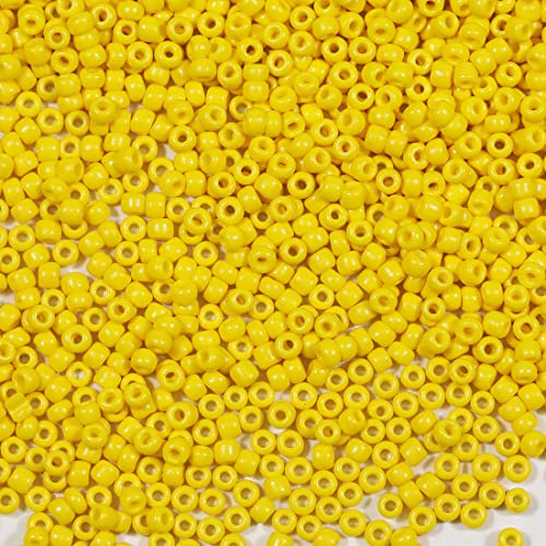 Bala&Fillic Banana Yellow Color 3mm Seed Beads About 3600pcs/100Grams in Bag, 8/0 Glass Craft Beads for Making Bracelet Necklace Earring(Banana Yellow)