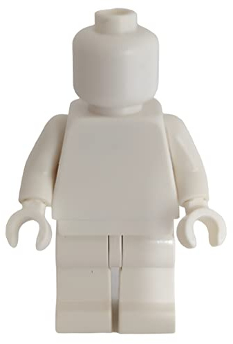 Lego Minifigure Plain All White Monochrome Head Body Torso Arms Hands Legs