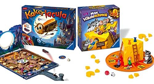 Ravensburger 22300 - Kakerlacula - Kinderspiel mit elektronischer Kakerlake für Groß und Klein, Familienspiel für 2-4 Spieler, geeignet ab 5 Jahren & Kinderspiele 24562 - Max Mäuseschreck ab 4 Jahren