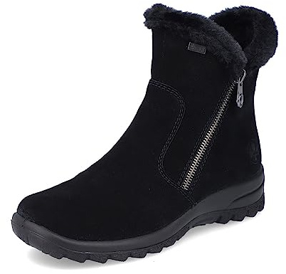 Rieker Damen Winterstiefel L7162, Frauen Stiefel, wasserabweisend, riekerTEX,Winterboots,Fellstiefel,warm,gefüttert,Boots,schwarz (00),41 EU / 7.5 UK