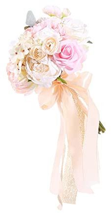 BESPORTBLE Hochzeitsstrauß Brautsträuße Für Die Hochzeit Brautjungfer Sträuße Für Die Brautsträuße Für Die Braut Brautsträuße Braut Hält Blumen Verlobungssträuße Zartrosa