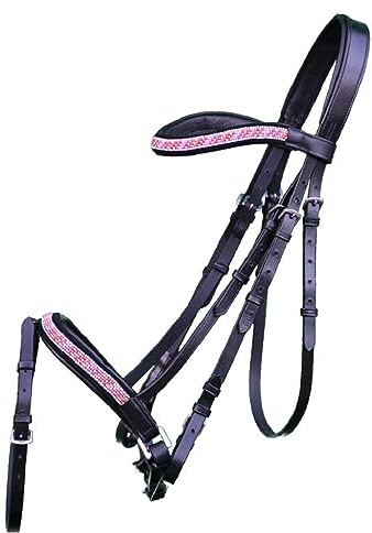 Brama West Pferde Trense Trensenzaum Mosaik schwedisch kombiniert mit Strass & Mosaiksteinen, Gr. Full