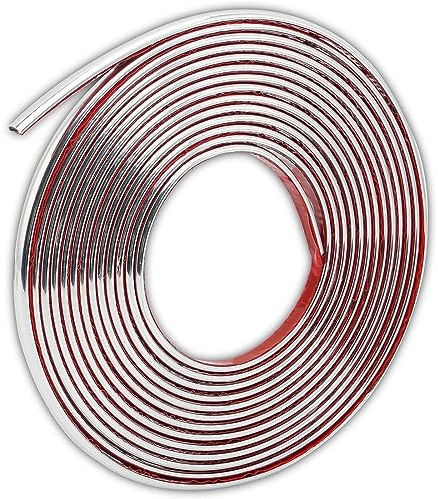Silver Self Adhesive 3d Wall Edging Strip Peel and Stick Trim Seam Wall Sticker Decor Tape Decorative for Ceiling/Corner/Mirror/Furniture/Door/Wardrobe/Home and Auto Decor (0.8CM*5M/0.31IN*16.4FT)