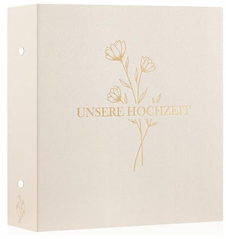 Lanpn Fotoalbum Hochzeit 10x15 600, Großes Leinen Einstecken Einsteckalbum Hochzeitsalbum für Hoch und Querformat Fotos Bilder für Vermählte Verlobung Jubiläum Braut Beige