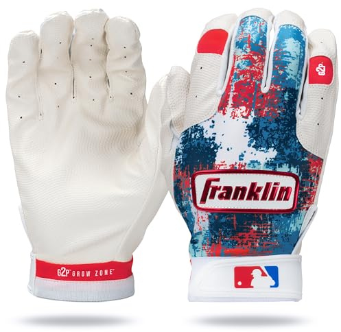 Franklin Sports Grow to Pro Batting Gloves - Youth Small - Red/White/Blue