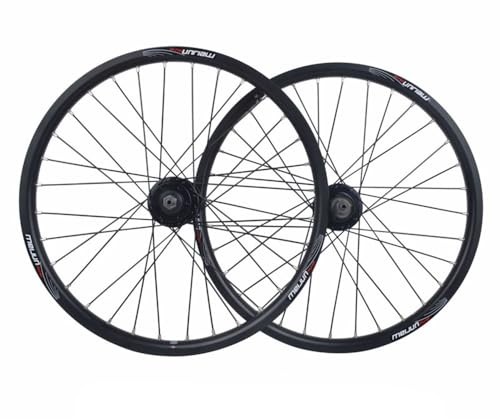LSRRYD 20Zoll 406 Fahrrad Laufradsatz BMX Vorderrad Hinterrad 17mm Aluminium Felgen 32H Scheibenbremse Schnellspanner Kugellager Nabe 8 9 10 Gang Schwungrad (Color : Black, Size : 406)