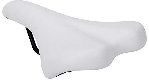 POENVFPO Fahrradsattelsitz aus PU-Leder, Ergonomisches Design, Wasserdichtes, Weiches Kissen, Tolles Ersatzzubehör, für Rennräder oder Fahrräder mit Festem Gang (White)