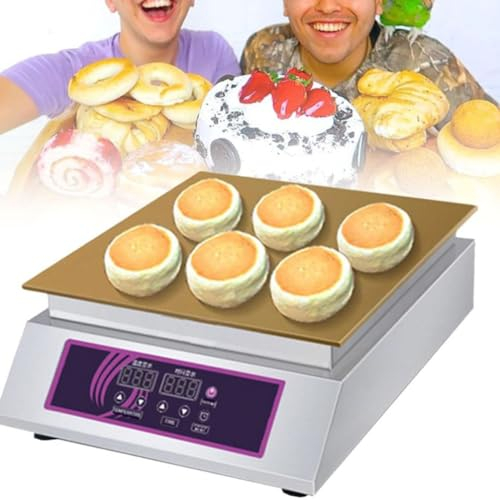 Macchina per soufflé per pancake, Macchina per pancake antiaderente commerciale Macchina per muffin elettrica 60-240 ℃, Macchina per pancake per preparare soufflé, crepes,Singlehead