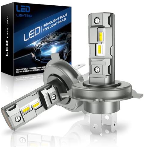 SHINYY Lampadine H4 LED Faro, 2025 Nuove 12V-36V 20000LM Alto Potente 6500K Bianco Lampade LED H4/HB2/9003 Canbus Anti Errore per Auto e Moto Abbagliante Anabbaglianti, Sostituire Alogene e Xeno, 2PCS