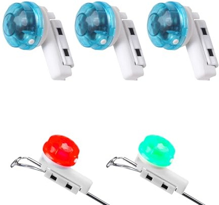 Lergas Bissanzeiger Angeln, LED Knicklicht Angelzubehör Bissanzeiger, LED Alarm Leuchte Angeln mit Bewegungssensor, Rutenspitze Leuchtende Angeln Bissanzeiger mit Schnalle für Nachtangeln (3 Stück)