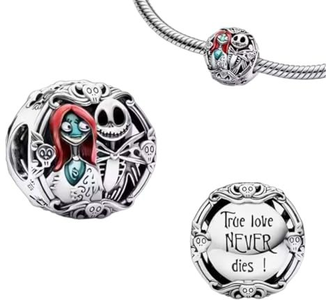 Breloque cauchemar avant Noël en argent sterling 925, compatible avec les breloques Pandora et de nombreux autres bracelets à breloques., Pequeño, Argent, Argent