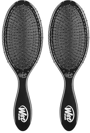 Wet Brush Original Detangler Hair Brush, Classic Black, Ultra-Soft IntelliFlex Bristles, Detangling Bristles Glide Through Tangles (Wet Dry & Damaged Hair), Women & Men (2 Pack)