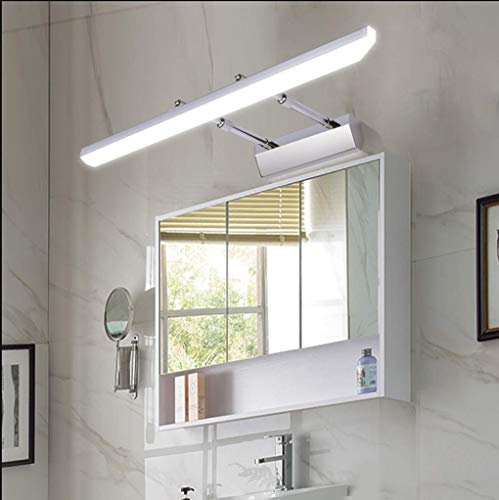 SSNCcNC Silber,80CM, LED Spiegellampe Einstellbare Winkel Spiegelschrank Leuchte Badezimmer Spiegelleuchte Nordischer Badlampe Kein Flimmern Make Up Licht Drei-Farben-Licht