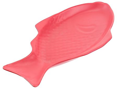 VICASKY Keramikgeschirr Fischförmiger Teller Für Snackaufbewahrung Rot Für Restaurantabendessen