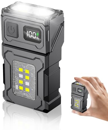 LETOUR Rechargeable Torch 500 Lumens Super Bright Mini EDC Small Torches with COB Light, Work Light with Magnetic Base and Buckle Clip, Flashlight for Outdoors Camping, Hiking, Emergency, Workshop