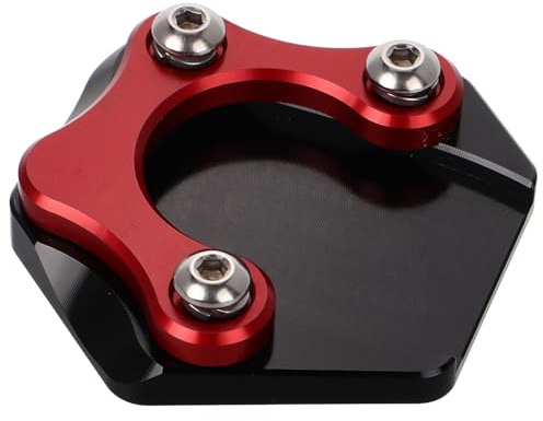 HEMOTON Motorrad Seitenständer Verlängerung Platte Rot Stützplatte Erweiterte Kickstand Fußstütze rutschfeste Erweiterung für Mehr Stabilität und Schutz bei Verschiedenen Untergründen