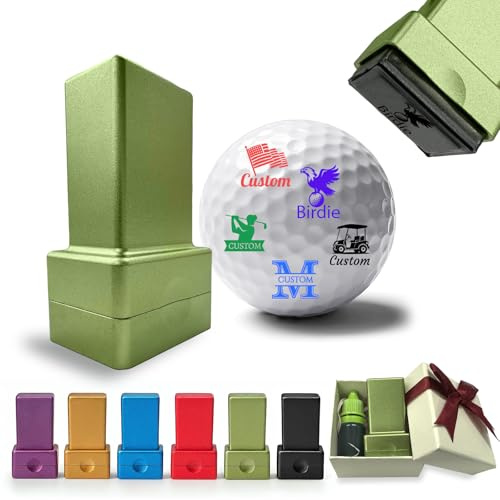 HDSD Maßgeschneiderter Golfball-Stempel Selbstfärbend & Langlebig Wasserdichter Monogramm-Prägestempel Golfer