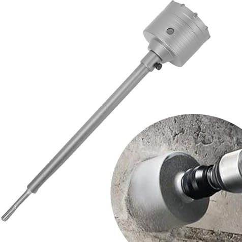 Ticfox Punta per Carotaggio 100 Mm, Punta per a Tazza per Muratura con Gambo Tondo Asta di Collegamento 350 Mm per Muro di Mattoni di Cemento