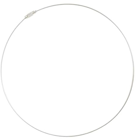 MAJALE - Girocollo rigido Filo Acciaio Argento | Choker Argento | Piede collo | Choker Argento | Argento (acciaio)