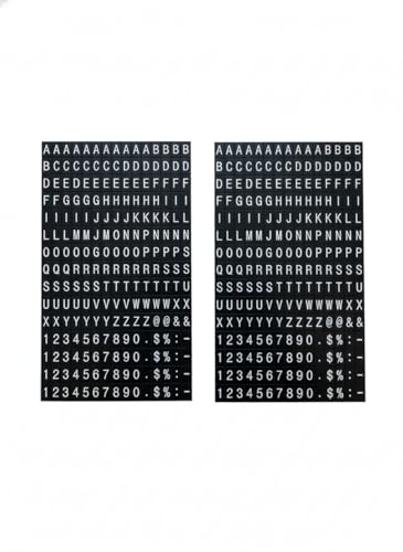 Magnetic Letter Refill Sheets for Price Display Sign, 2 Pack Mini Replacement Character Set, Numbers Letters Symbols for Menu Board, Café Bakery Counter Sign Accessories