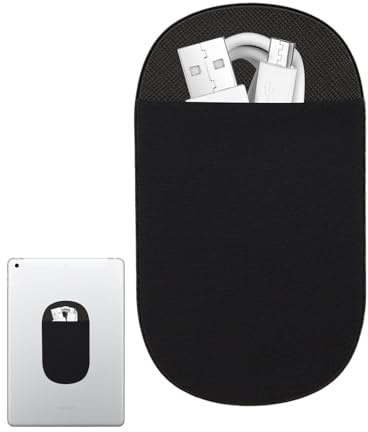 Generisk laptopmushållare – återanvändbar självhäftande hållare för bärbar dator, elastisk förvaringsväska | För att organisera trådlös mus, tillbehör och hörlurar