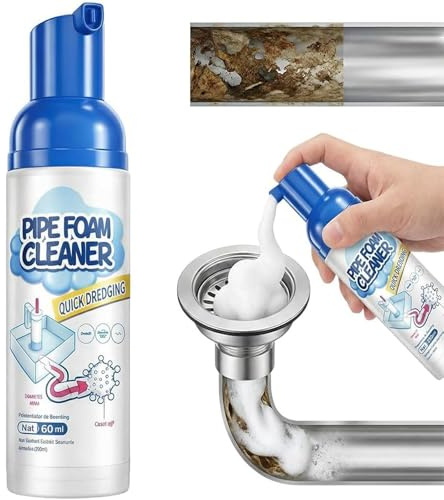 Foam Pipe Cleaner, 2026 Neu WC Reiniger Rohrreiniger Abflussreiniger Rohrreinigungsmittel, Schnelle Reinigung, Toilettenreiniger Extrem Stark WC Schaumreiniger für Küche und Bad Toiletten (1)