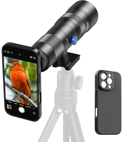 APEXEL 20-60X Zoom Lens with Integrated Case for iPhone 16 Pro-Professional Telephoto Lens