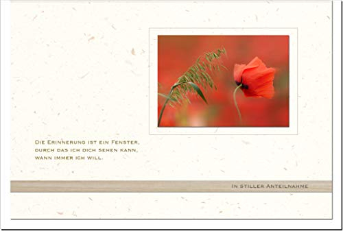 metALUm Trauerkarte ERINNERUNG | Mohn im Wind 00549