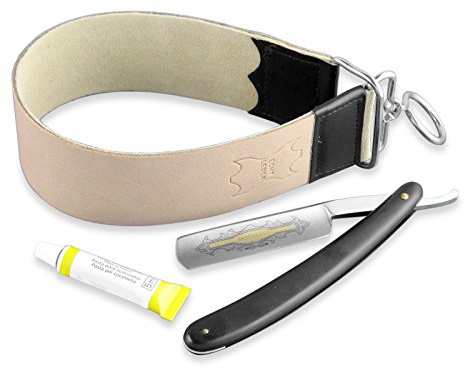 Rasier-Set 3-teiliges Rasurset Klassisches Nassrasur Rasiermesser- Set | Streichriemen und Schärfpaste aus Solingen. Rasieren und trimmen Sie Ihren Bart inkl. Konturen wie ein Barbier