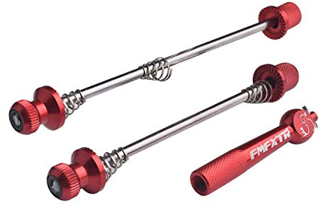 PLATT Fahrrad Schnellspanner,Vorder und Hinterrad Schnellspannset,Schnellspannachsen für Rennrad/Mountainbike,(Rot/1Paar)