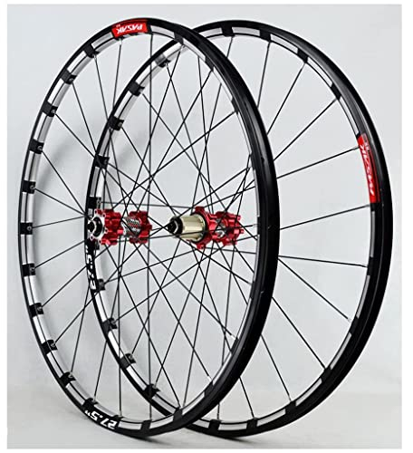 lzdasczz Mountainbike Laufradsatz 26/27.5/29 Zoll, Double Wall Aluminium Alloy 24 Loch MTB Felgen Schnellspanner für 7-11 Speed ​​Disc Schwarz