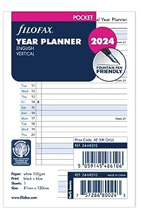 FILOFAX Kalendereinlage Pocket Jahresplaner vertikal (E)2024