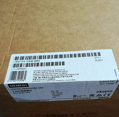 eiuie 6ES7512-1CK00-0AB0S7-1500 Compact CPU CPU 1512C-1 PN, Central Processing Unit 6ES7 512-1CK00-0AB0