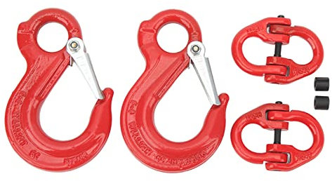 Ganci Per Catena di Sicurezza, Lucchetti a Martello Per Camion, 2 Set di Imbracatura con Occhiello a Gancio Per Carichi Pesanti 1.12T Connettore Per Catena con Lucchetto Per Martello di Sollevamento P