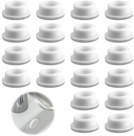 KINHARD Embellecedor Lavabo Agujero, 20 Piezas Tapa Rebosadero Lavabo, Tapón Desague Lavabo, Anillo de Desbordamiento de Fregadero, Utilizado para Lavabo de Bañera, etc.