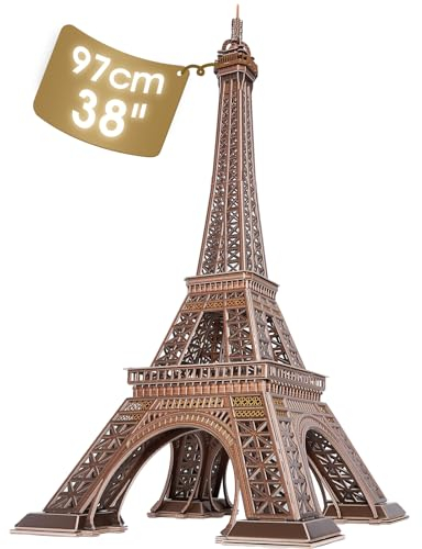 Cubicfun 3D Puzzle Paris Eiffelturm - Große Version, Baukasten, Architekturmodelle, Geschenk für Kinder und Erwachsene, 314 Teile