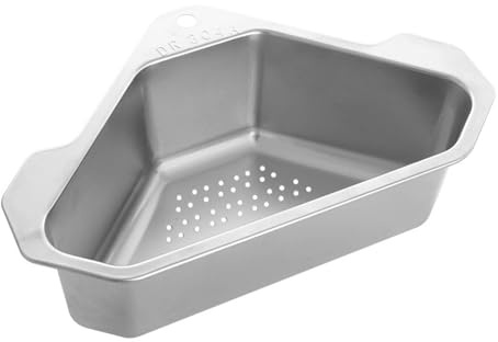 HOMSFOU Edelstahl Eck-Sieb Dreieckiger Abflusskorb Für Küchenspüle Spülbecken Abtropfkorb Rostfrei Leicht Zu Reinigen Für Geschirr Und Küchenabfälle