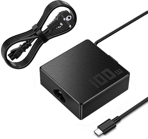 100W USB C Cargador Adaptador Ordenador Laptop Fast Charger Type C para Lenovo, ThinkPad, HP, DELL, MacBook Pro, ASUS, Acer, Samsung, Huawei, Xiaomi Air, 20V 5A Power AC Adapter Portátil Notebook