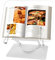 Foyucool Atril para Libros Acrílico con Base Giratoria 360°, Soporte Plegable y Altura Ajustable con Clips Giratorios de 90° para Partituras, Libros y Tablets​​