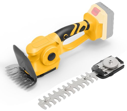 WingFly Gelbe Mini Heckenschere 2 in 1 für Garten und Höfe, 130mm und 220mm Schnittlänge, Batteriebetrieben, Kompatibel mit Dewalt 18V,20v Akku (ohne Akku und Ladegerät)