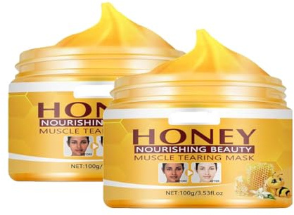 Rejuvenating Honey Tear-Off Mask, Verjüngende Honigmaske zum Abreißen, Gesicht Tear Off Lifting Straffende Masken, Mitesser-Entferner & Tiefenreinigende Gesichts-Peeling-Maske (2 Stück)