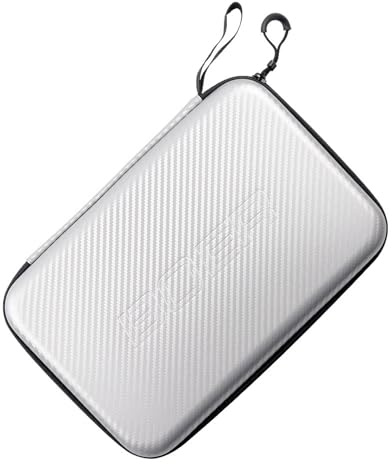BBTISG Harte Tischtennis Tasche, Tragbare wasserdichte Tischtennisschläger Tasche für 2 Tischtennisschläger und 6 Bälle Große Kapazität wasserdichte Hartschalenkoffer (Silber)